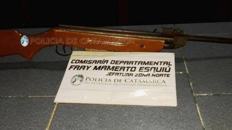Policías sorprendieron a dos niños con un rifle de aire comprimido