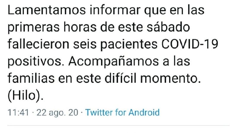 Sábado con seis muertos por COVID-19 en La Rioja