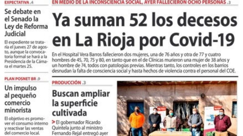 La Rioja tuvo un “sábado negro” por el coronavirus