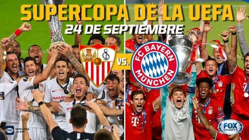 Bayern y Sevilla se medirán en la Supercopa de Europa.