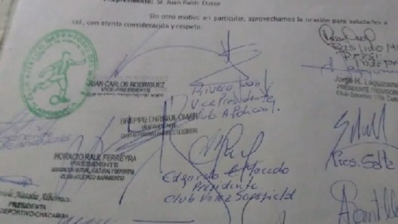 Quince presidentes apoyaron la fórmula Zurita/Dusso en la Liga