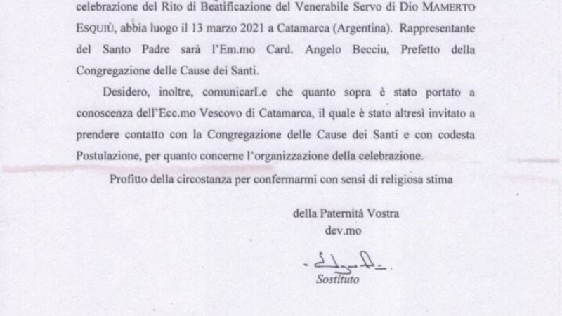 La Beatificación de Fray Mamerto Esquiú ya tiene fecha