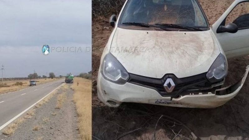 Un auto chocó contra un camión cisterna