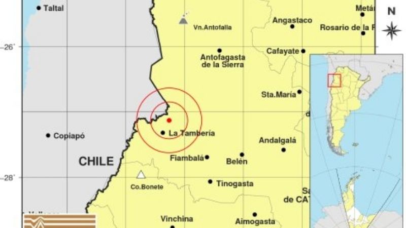 Temblor cerca del límite con Chile