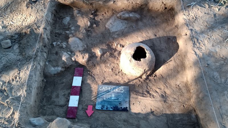 Rescatan piezas arqueológicas en el ingreso a Pomán