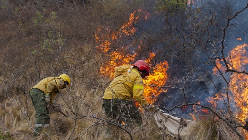 Brigadistas y baqueanos logran frenar el avance del incendio en Ancasti