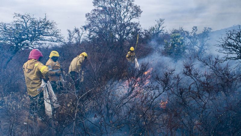 Brigadistas y baqueanos logran frenar el avance del incendio en Ancasti