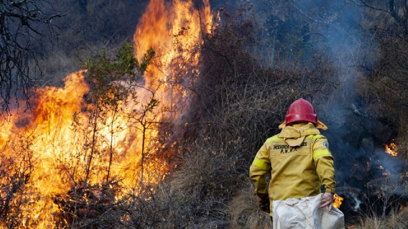 Brigadistas y baqueanos logran frenar el avance del incendio en Ancasti
