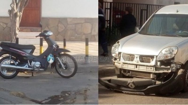 Chocaron una camioneta y una moto