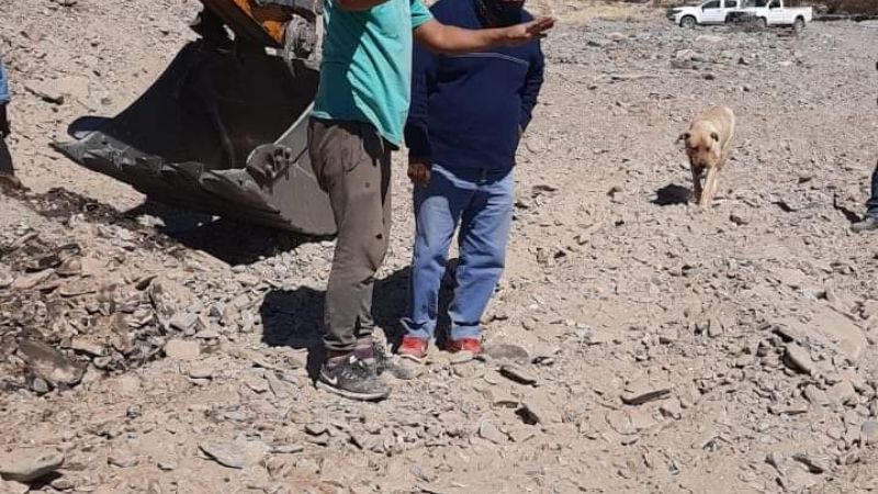 Gómez supervisó obras en el río en la Quebrada de La Campana