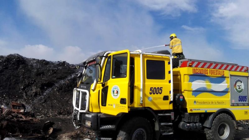 Incendio de basura en la planta de Tratamiento de residuos