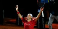 TRIUNFAL saludo de Schwartzman tras ganar la semifinal de Roma.