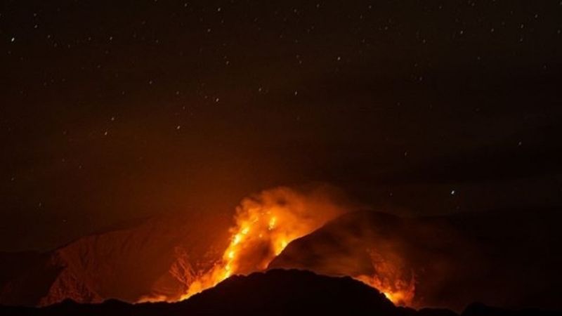 Incendio en el cerro de Las Higueritas