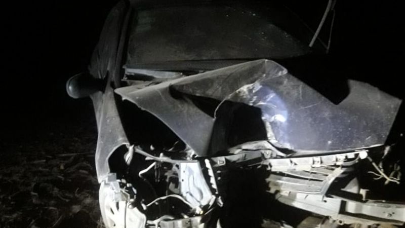 Perdió el control del auto y chocó contra un árbol