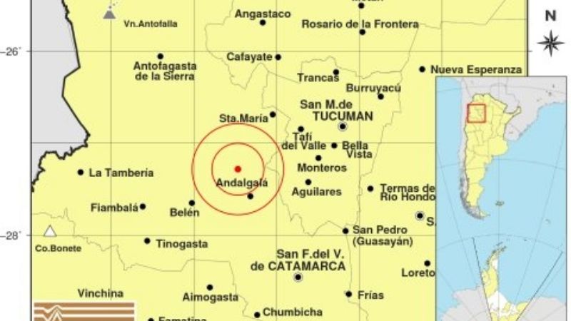 Temblor cerca de Andalgalá