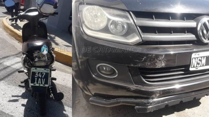 Motociclista chocó contra una camioneta