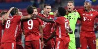 JUSTIFICADO FESTEJO de los jugadores del Bayern al vencer al Sevilla de España, campeón de la Copa UEFA.