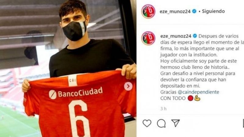 El defensor Ezequiel Muñoz primer refuerzo de Independiente