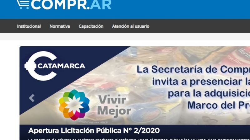 Compra de alimentos del programa Vivir Mejor