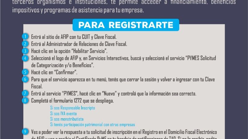Convocan a tramitar el certificado MyPyME