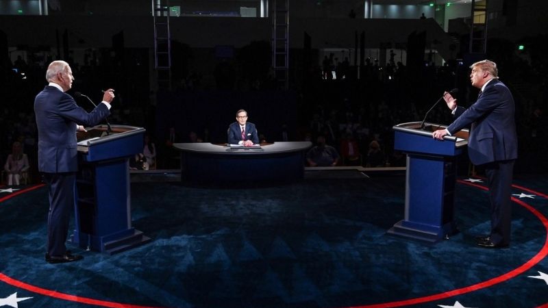 Trump y Biden en un cruce de acusaciones en el primer debate