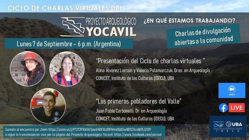 Ciclo de charlas virtuales sobre el Proyecto Arqueológico Yocavil