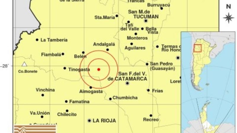 Temblor en el Centro de la provincia