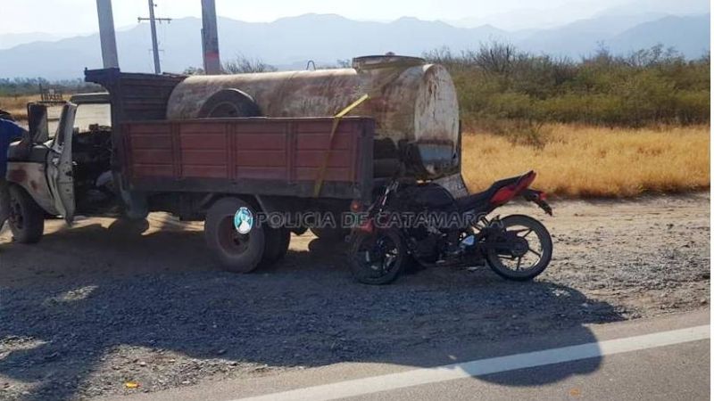 Motociclista chocó con un camión en Huillapima