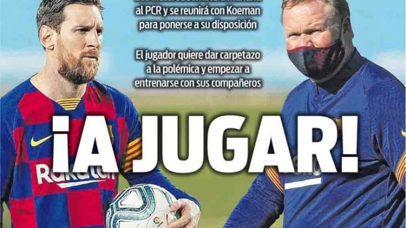 Messi vuelve con el test y su primer entrenamiento este lunes