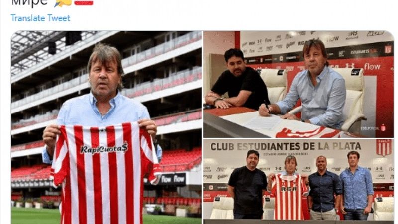 Estudiantes presentó a Zielinski y lo hizo en ruso