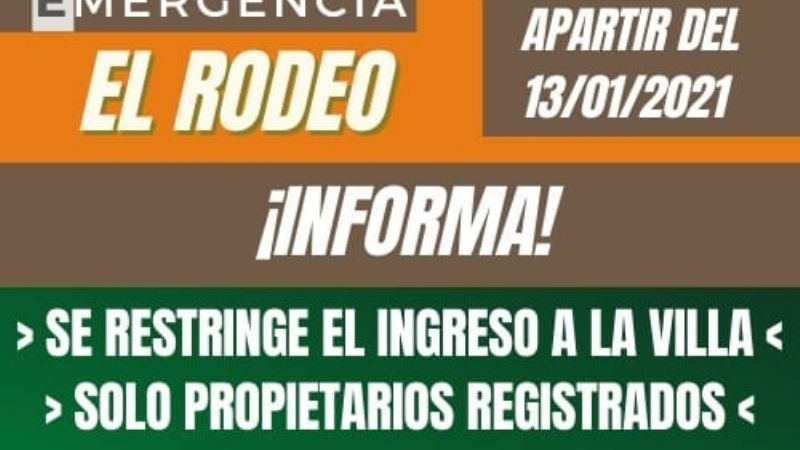 Ya no se puede ir a El Rodeo