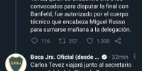 EL PERMISO A TEVEZ para que viaje mañana, por la salud de su padre.