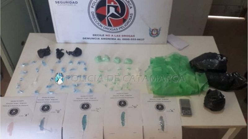Incautan casi un kilo de marihuana y 750 gramos de cocaína