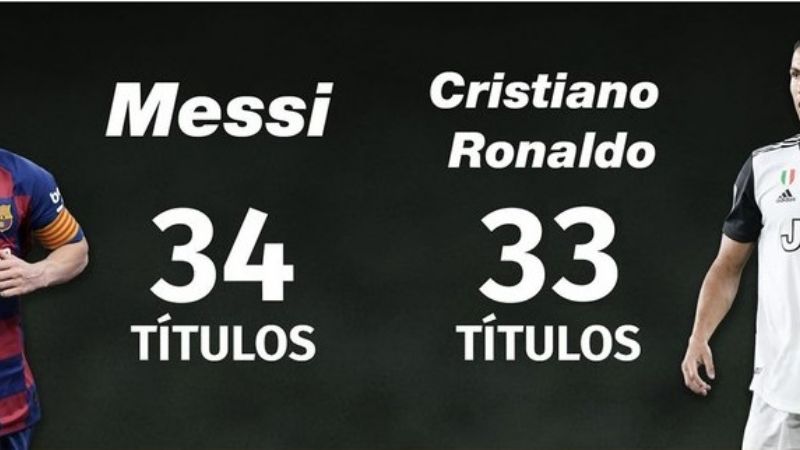 Cristiano quedó a un título de Messi: 33 contra 34