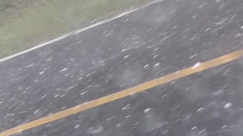 La tormenta llegó con granizo a El Rodeo