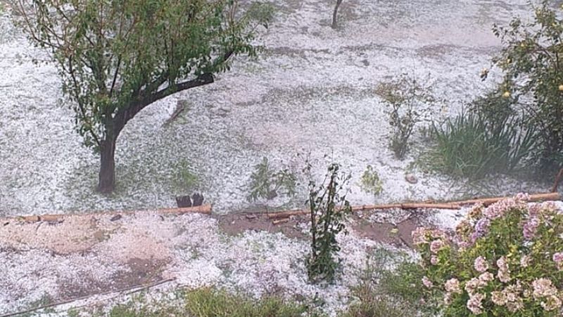 La tormenta llegó con granizo a El Rodeo