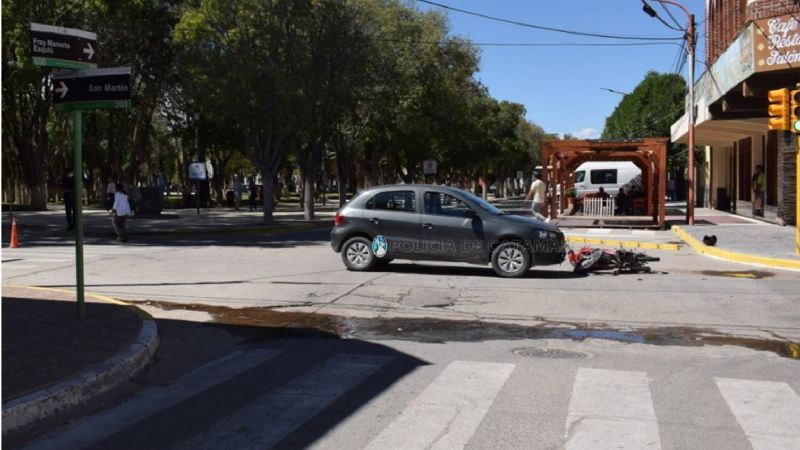 Choque en Santa María dejó un motociclista herido