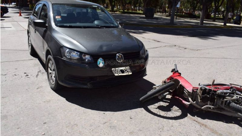 Choque en Santa María dejó un motociclista herido