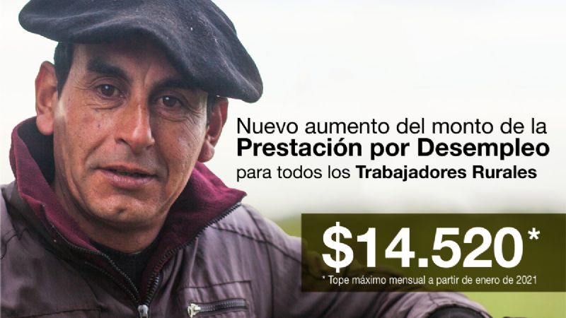 El RENATRE aumentó la Prestación por Desempleo para los trabajadores rurales a 14.520 pesos