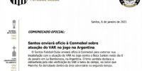 EL COMUNICADO OFICIAL de Santos, de su queja por el arbitraje.