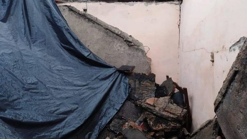 Lavalle: cayó el techo de una vivienda