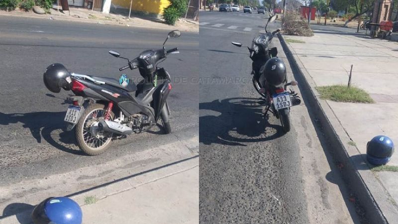 Mujer derrapó en una moto