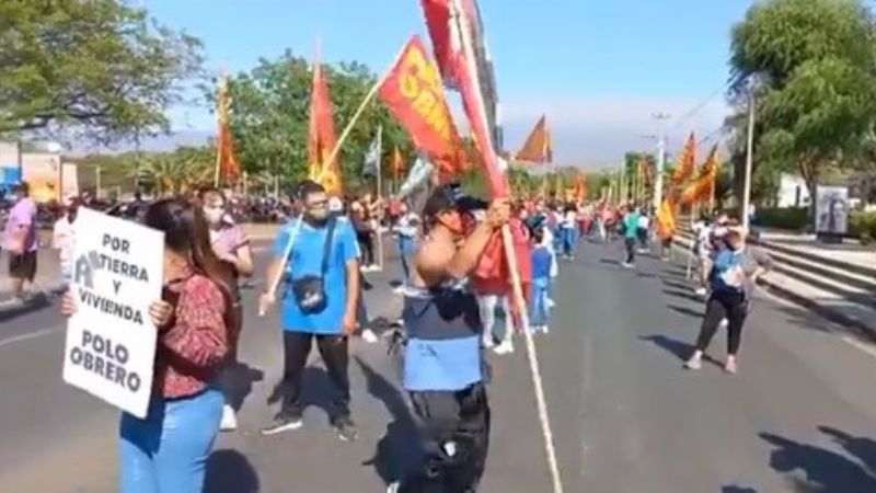 Piquete de agrupaciones de izquierda