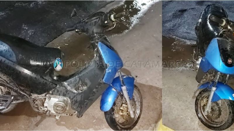 Mujeres se cayeron de la moto en pleno temporal