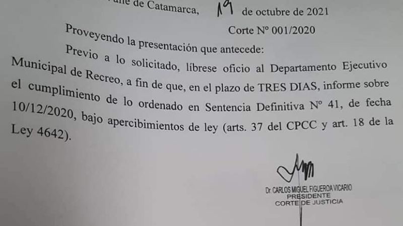Le piden informe al Intendente Polti sobre reincorporación de los cesanteados