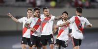 BOMBAZO. El primer de Zuculini, que abrió el triunfo de River ante Argentinos Jrs.