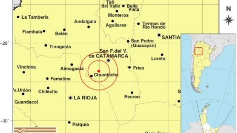Temblor cerca de Chumbicha