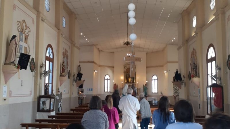 La imagen de la Sagrada Familia visitó la comunidad del barrio Achachay