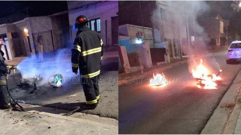 Una moto se prendió fuego con una mujer a bordo