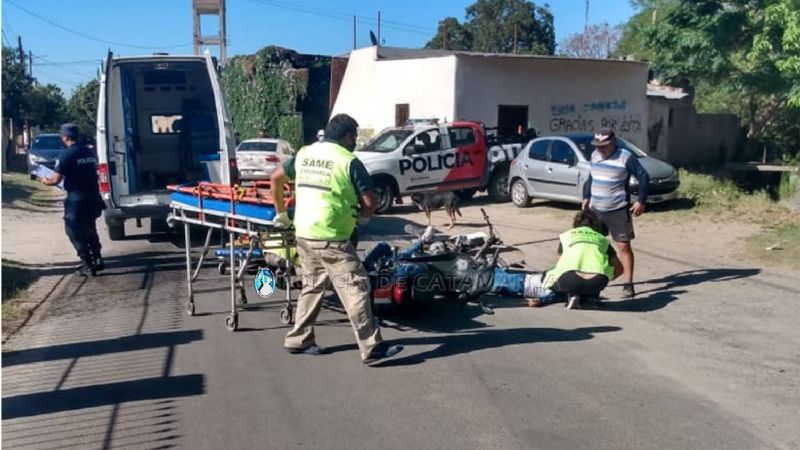 Choque frontal de dos motos en San Isidro